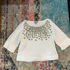 Anthropologie flower beaded top